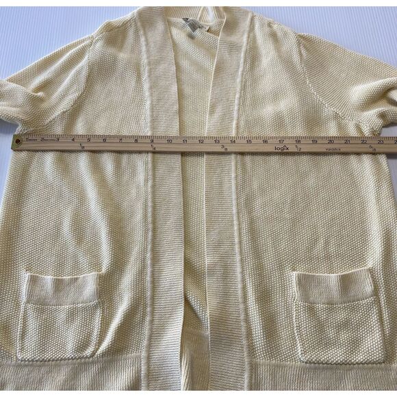 Appleseed’s Linen Blend Open Cardigan Women's 1X Yellow Sweater - Picture 4 of 10
